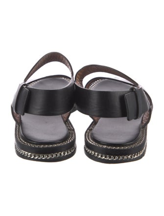 Givenchy Leather Chain-Link Accents Slingback Sandals