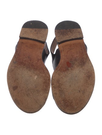 Givenchy Leather Chain-Link Accents Slingback Sandals