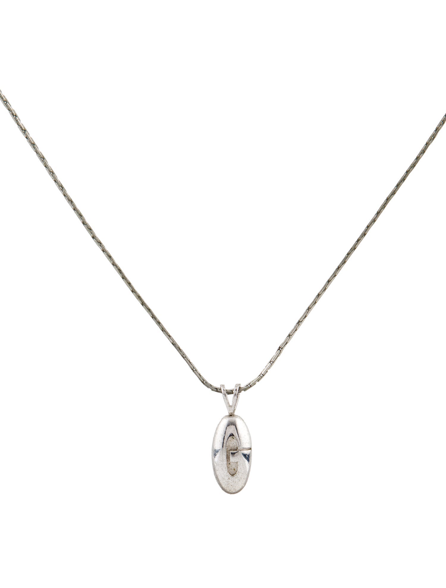 Givenchy Vintage Oval 'G' Pendant Necklace