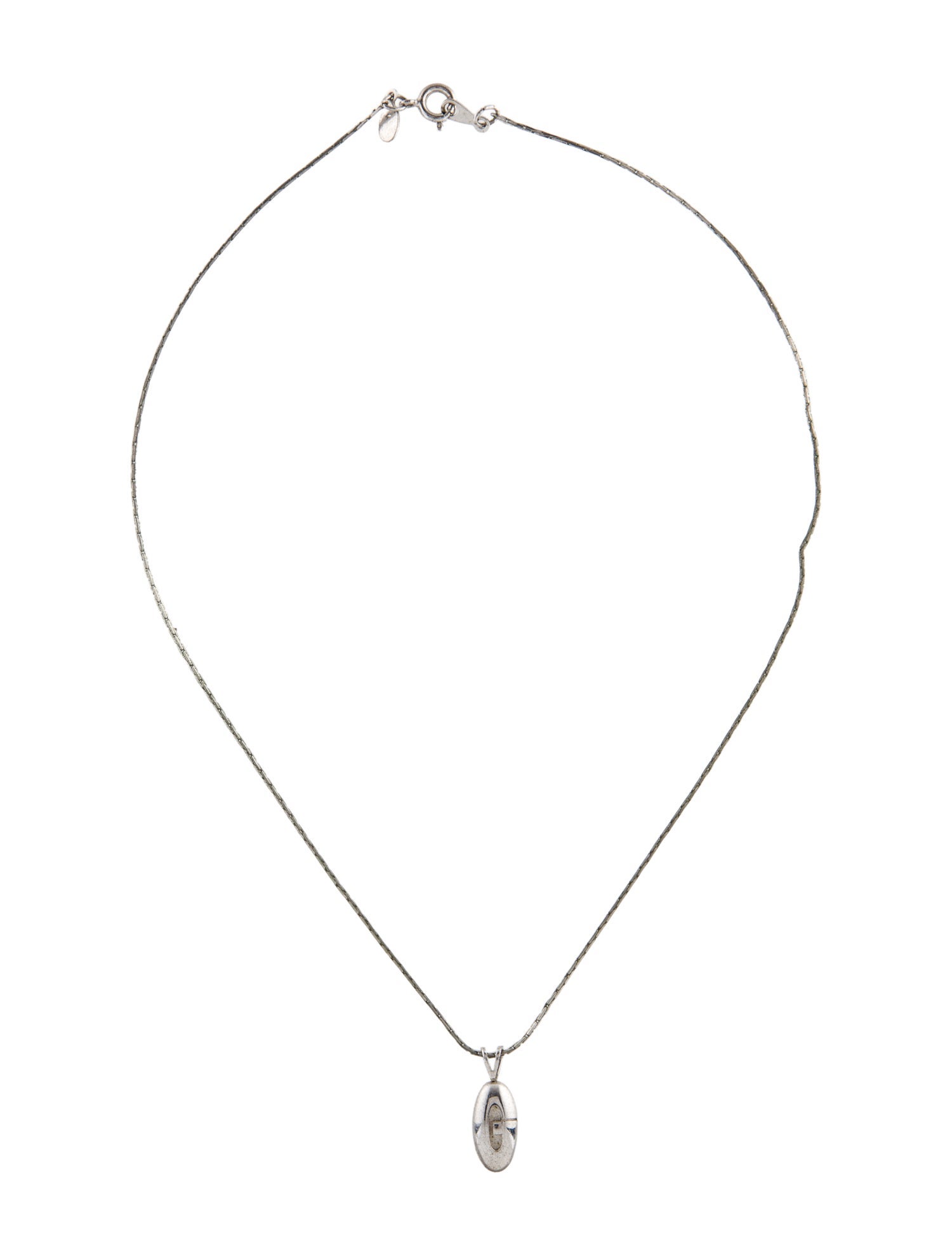 Givenchy Vintage Oval 'G' Pendant Necklace
