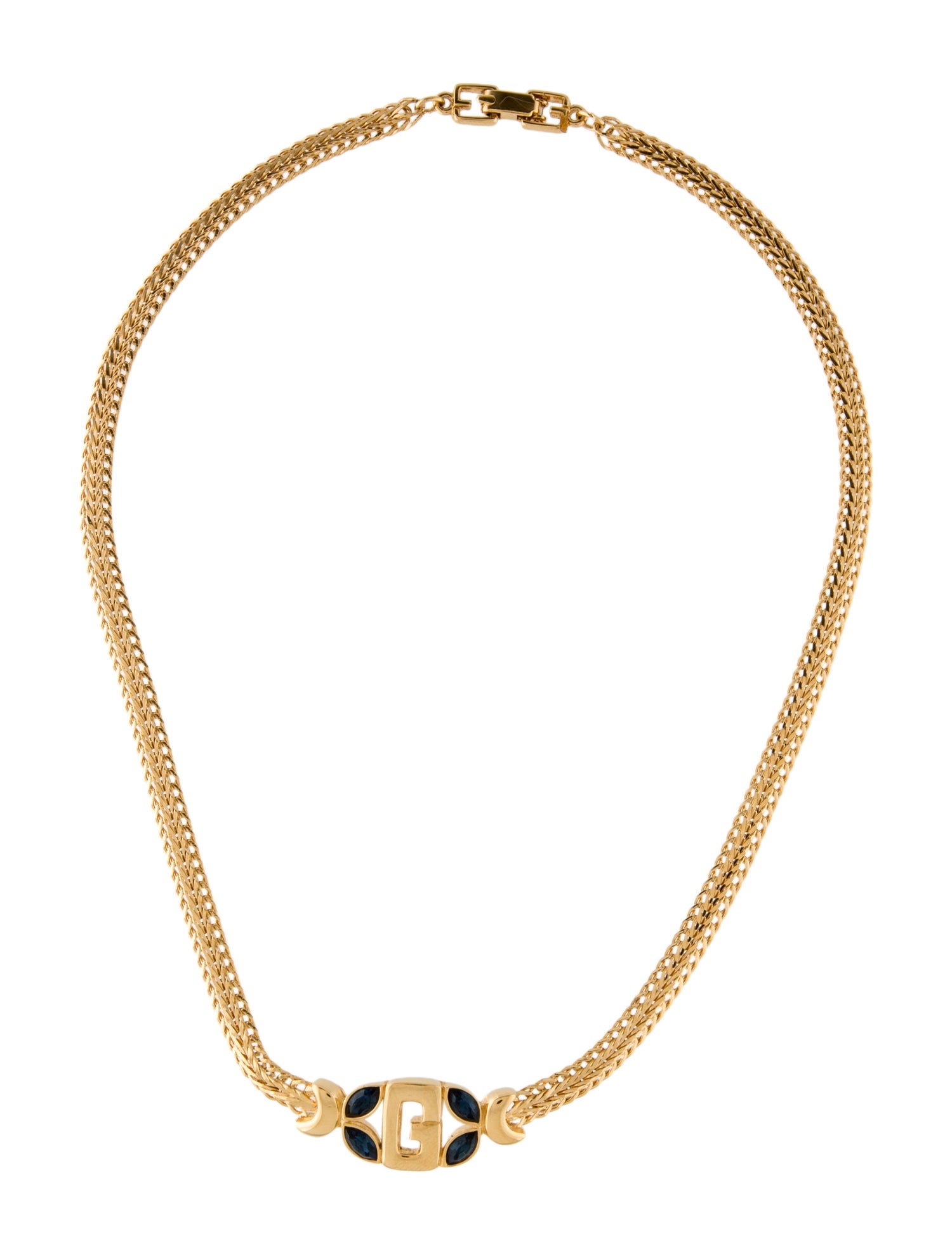 Givenchy Vintage G Crystal Collar Necklace