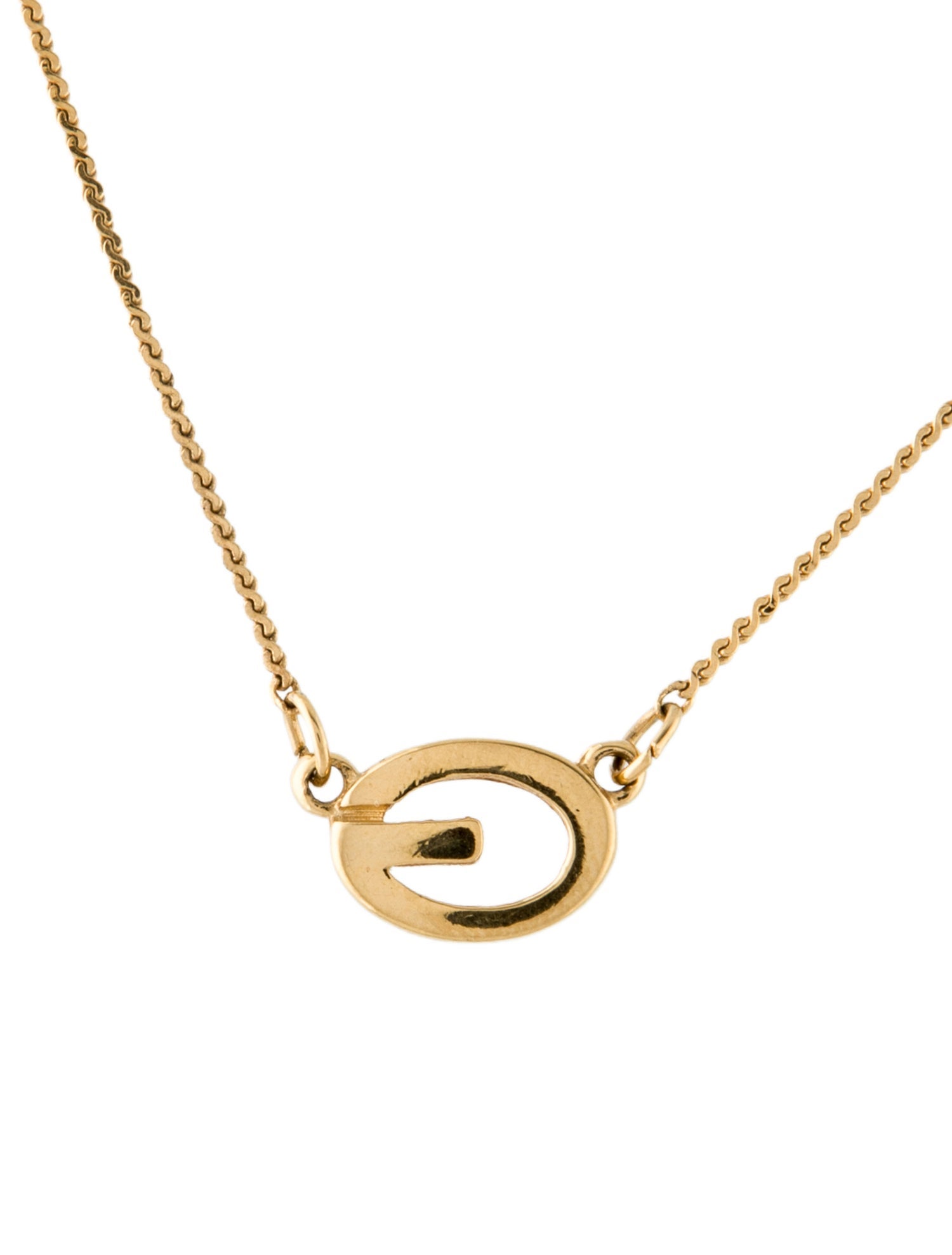 Givenchy Vintage Oval G Pendant Necklace