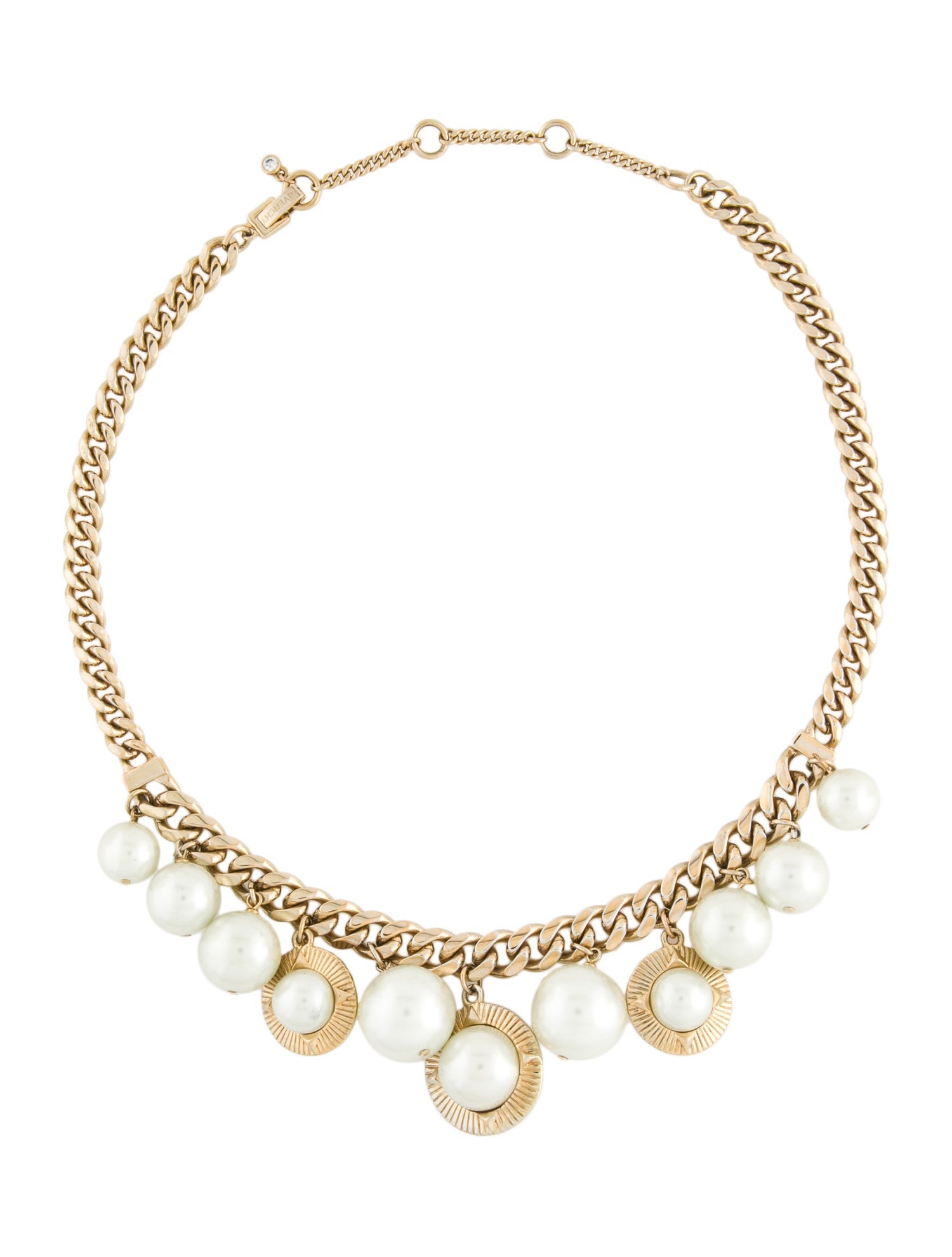 Givenchy Faux Pearl Chain Collar Necklace