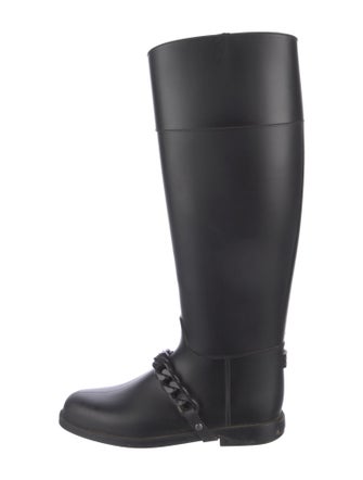 Givenchy Rubber Chain-Link Accents Rain Boots