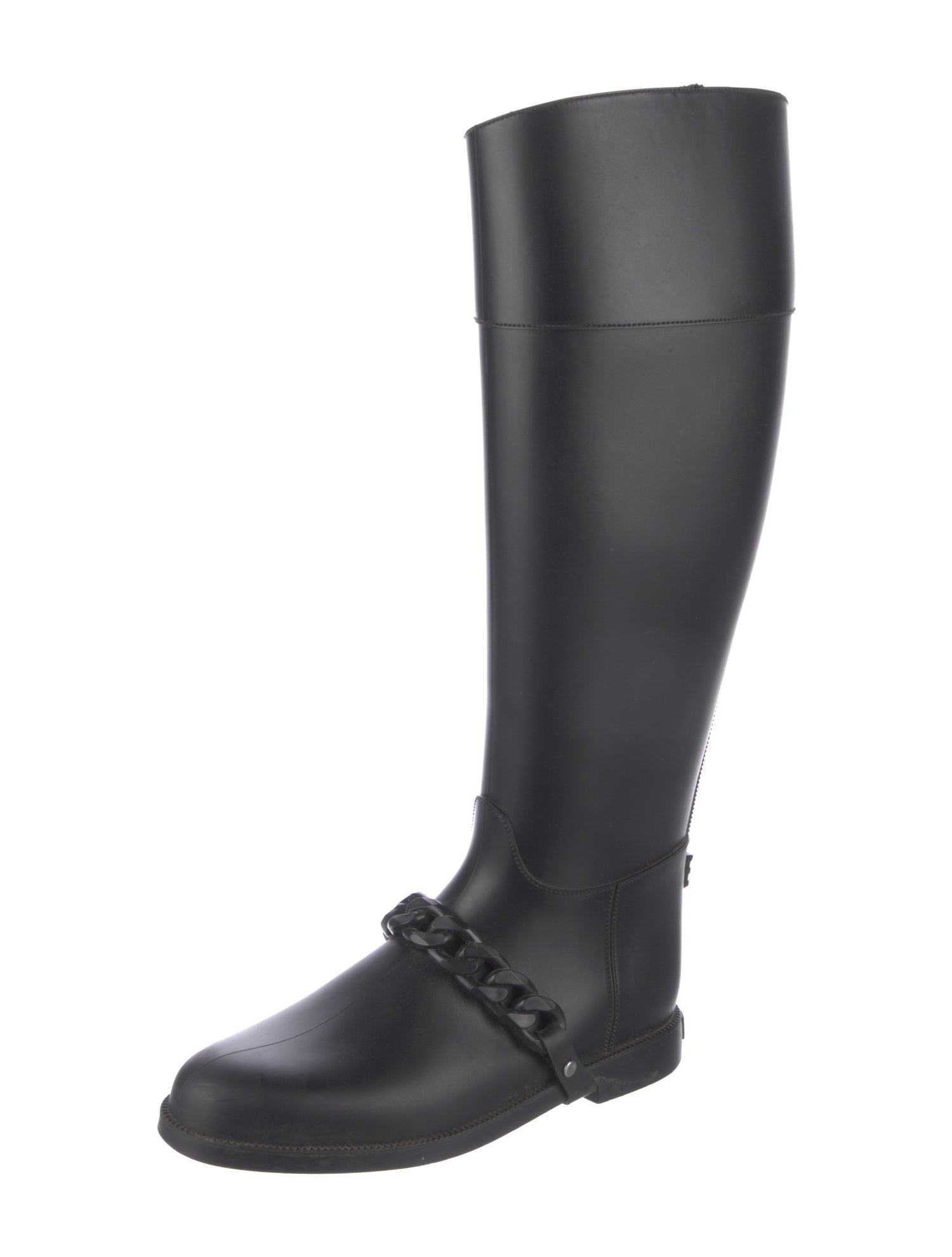 Givenchy Rubber Chain-Link Accents Rain Boots