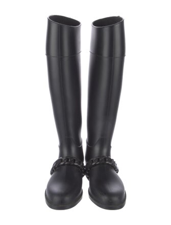Givenchy Rubber Chain-Link Accents Rain Boots
