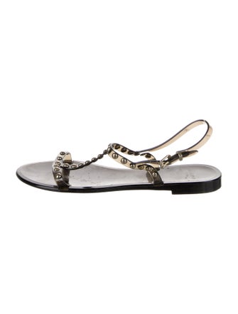 Givenchy Rubber Studded Accents T-Strap Sandals