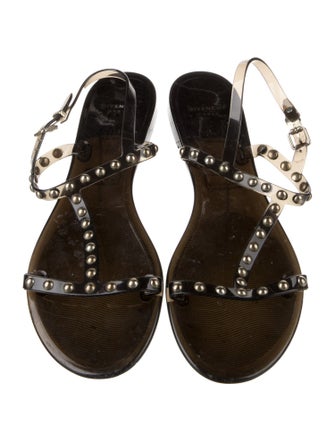 Givenchy Rubber Studded Accents T-Strap Sandals