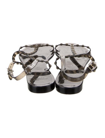 Givenchy Rubber Studded Accents T-Strap Sandals
