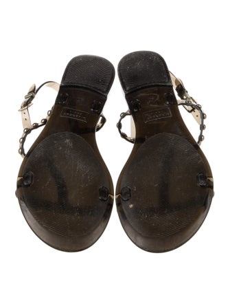 Givenchy Rubber Studded Accents T-Strap Sandals