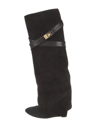Givenchy Suede Leather Trim Embellishment Boots