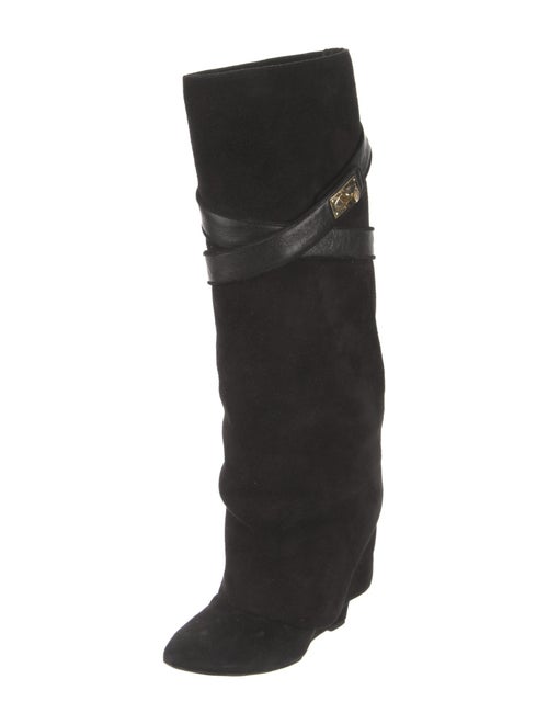 Givenchy Suede Leather Trim Embellishment Boots