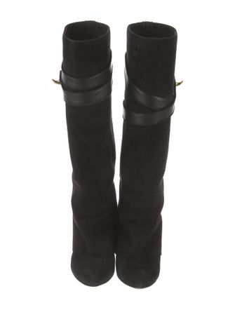 Givenchy Suede Leather Trim Embellishment Boots
