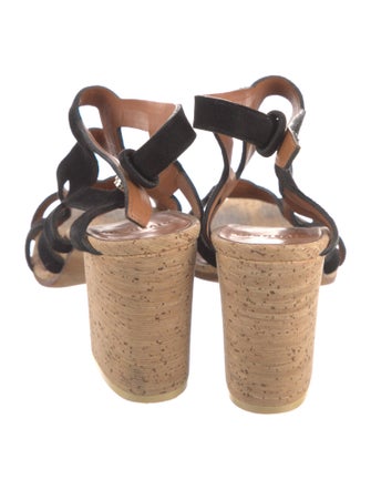 Givenchy Suede Leather Trim Embellishment Gladiator Sandals