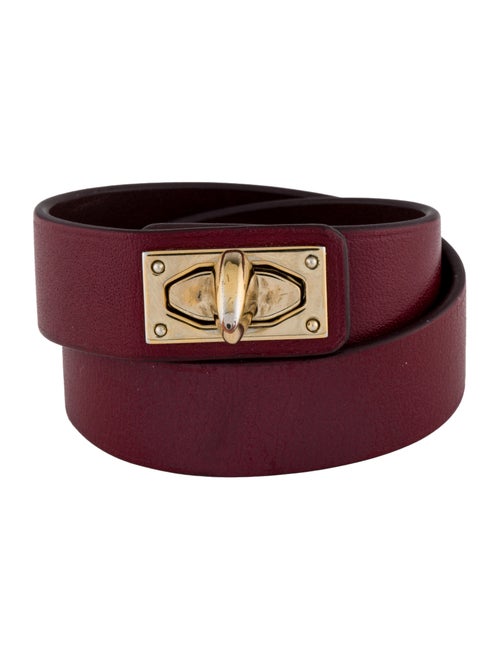 Givenchy Leather Shark Tooth Double Wrap Bracelet