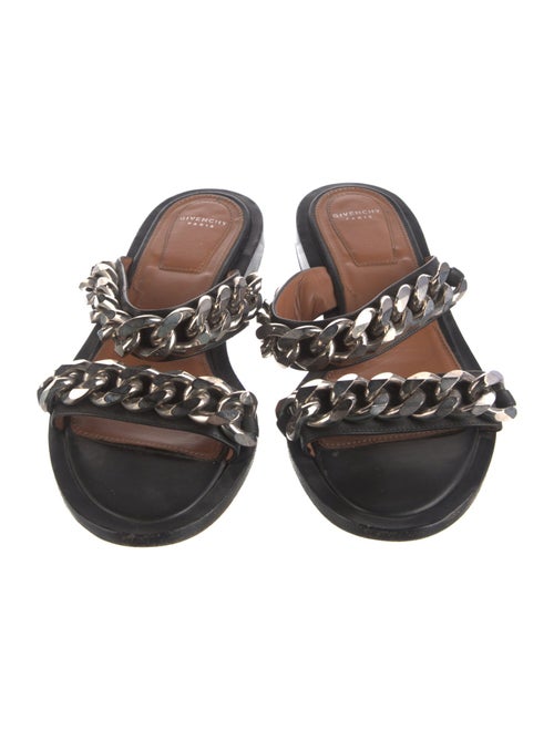 Givenchy Leather Chain-Link Accents Slides