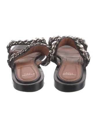 Givenchy Leather Chain-Link Accents Slides