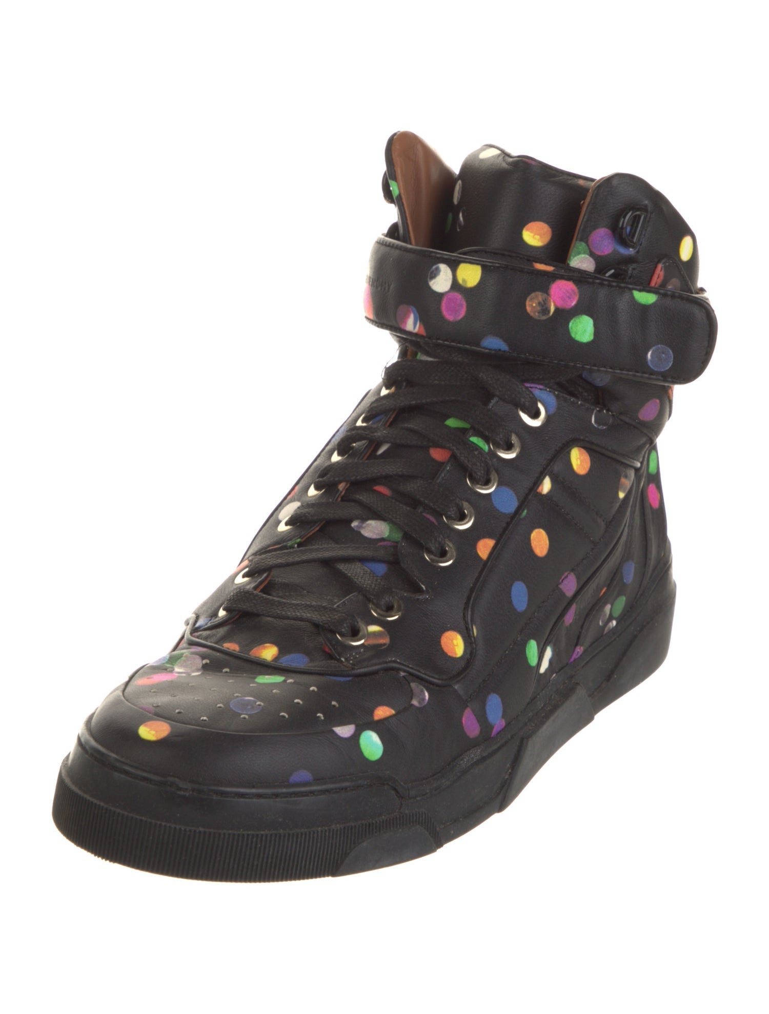 Givenchy Leather Polka Dot Print Sneakers