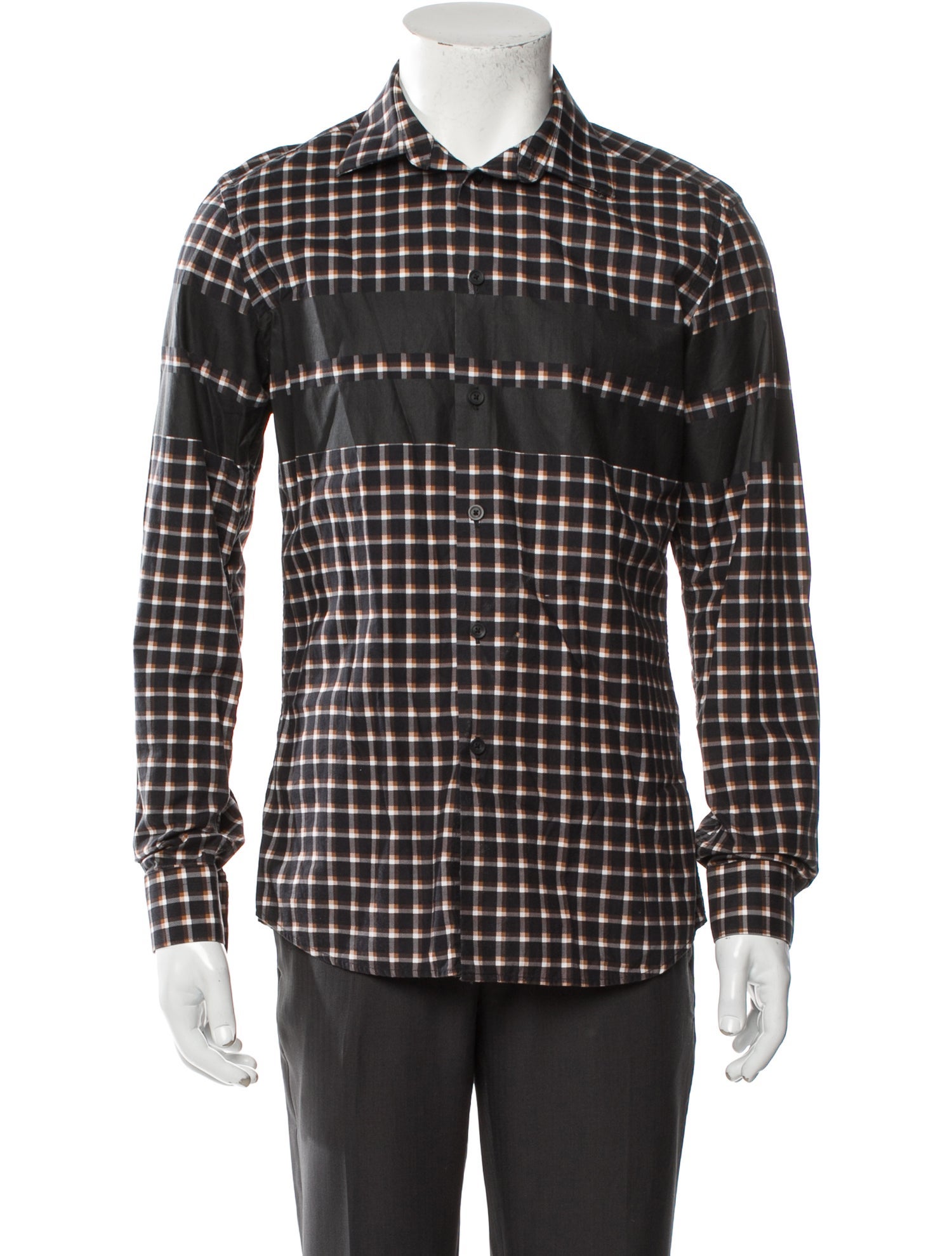 Givenchy Plaid Print Long Sleeve Western Shirt