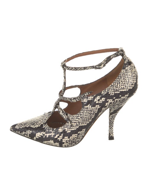 Givenchy Snakeskin Animal Print T-Strap Pumps