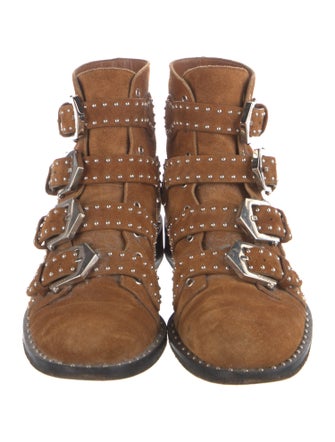Givenchy Suede Studded Accents Combat Boots