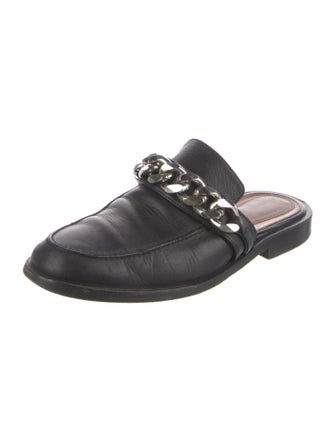 Givenchy Leather Chain-Link Accents Mules