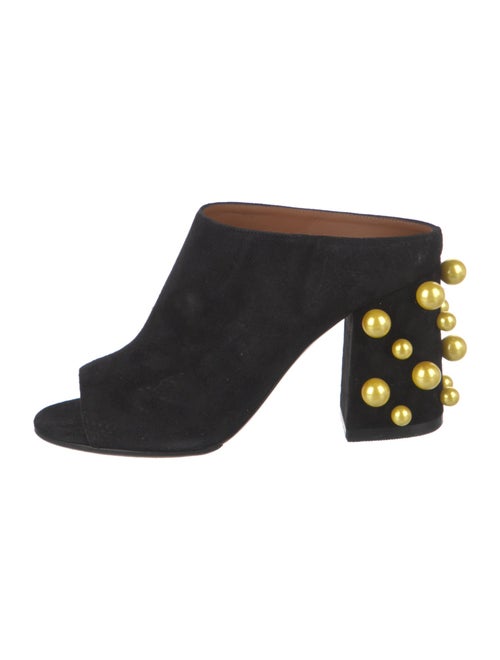 Givenchy Faux Pearl Accents Suede Slides