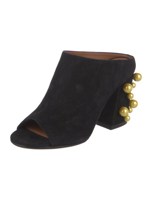 Givenchy Faux Pearl Accents Suede Slides