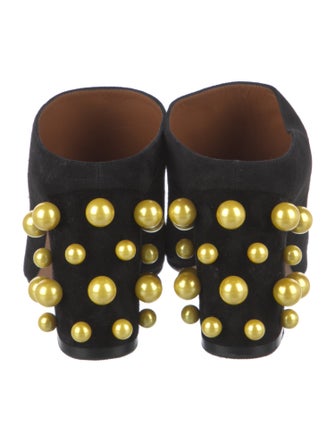 Givenchy Faux Pearl Accents Suede Slides