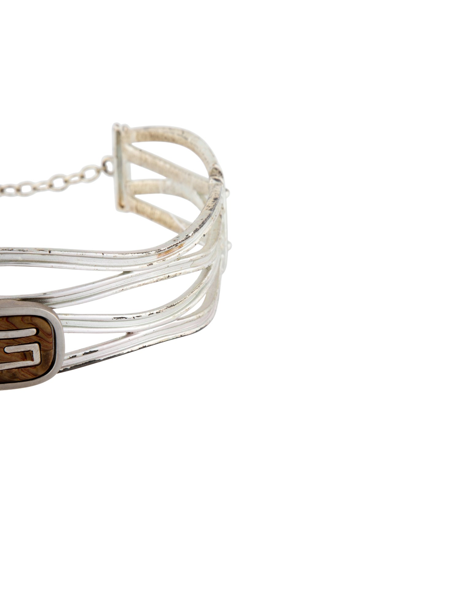 Givenchy Vintage Resin G Hinged Choker Necklace