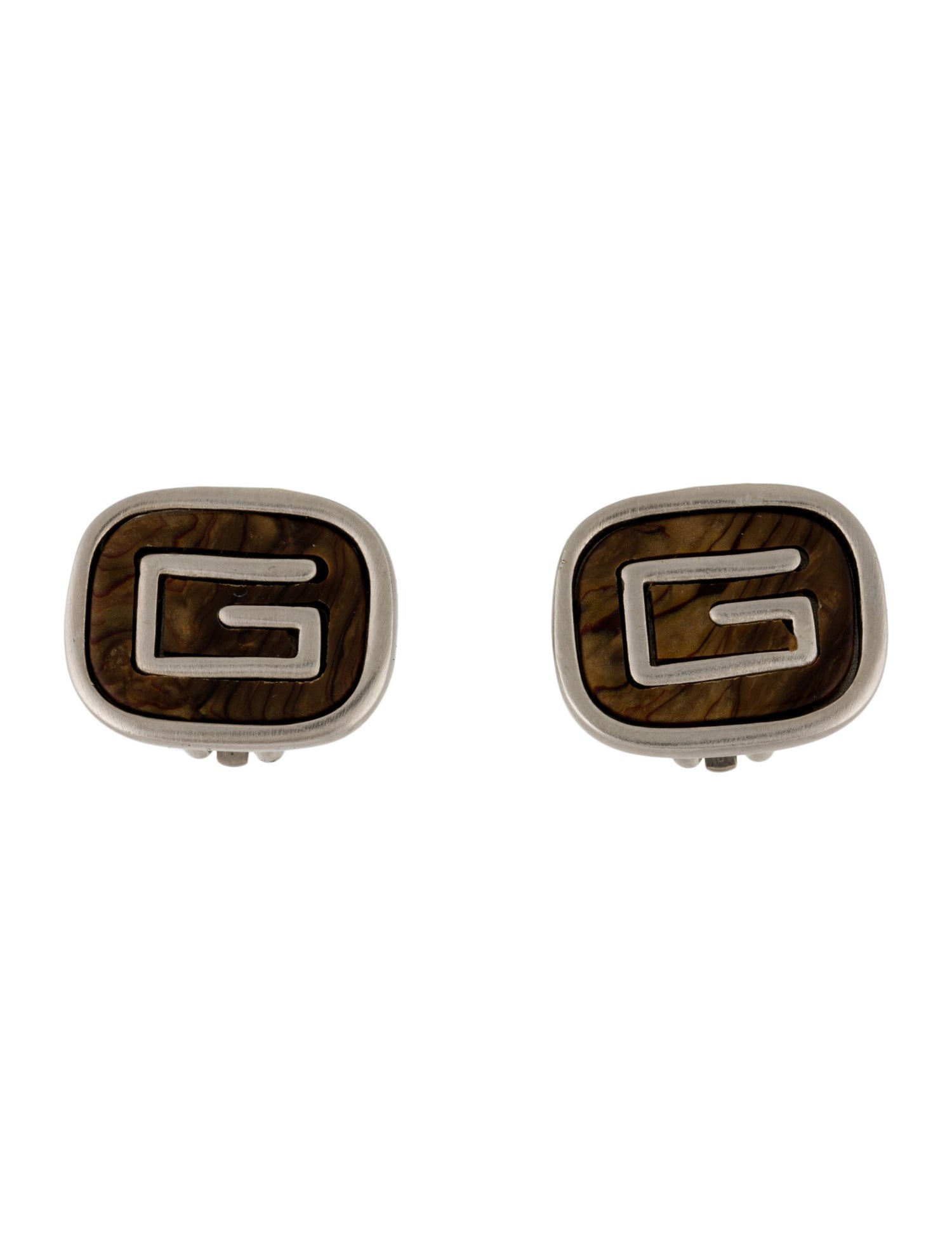 Givenchy Vintage Resin G Logo Clip-On Earrings