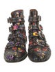 Givenchy Leather Floral Print Lace-Up Boots