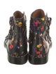 Givenchy Leather Floral Print Lace-Up Boots