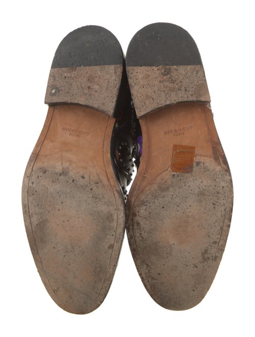 Givenchy Leather Floral Print Lace-Up Boots