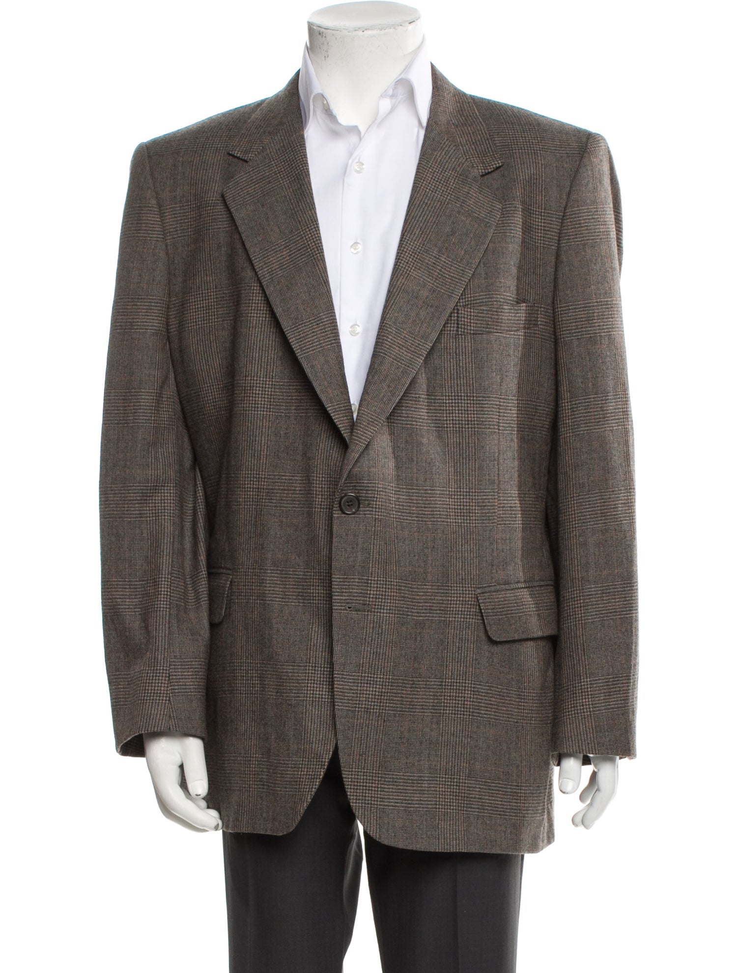 Givenchy Wool Plaid Print Blazer