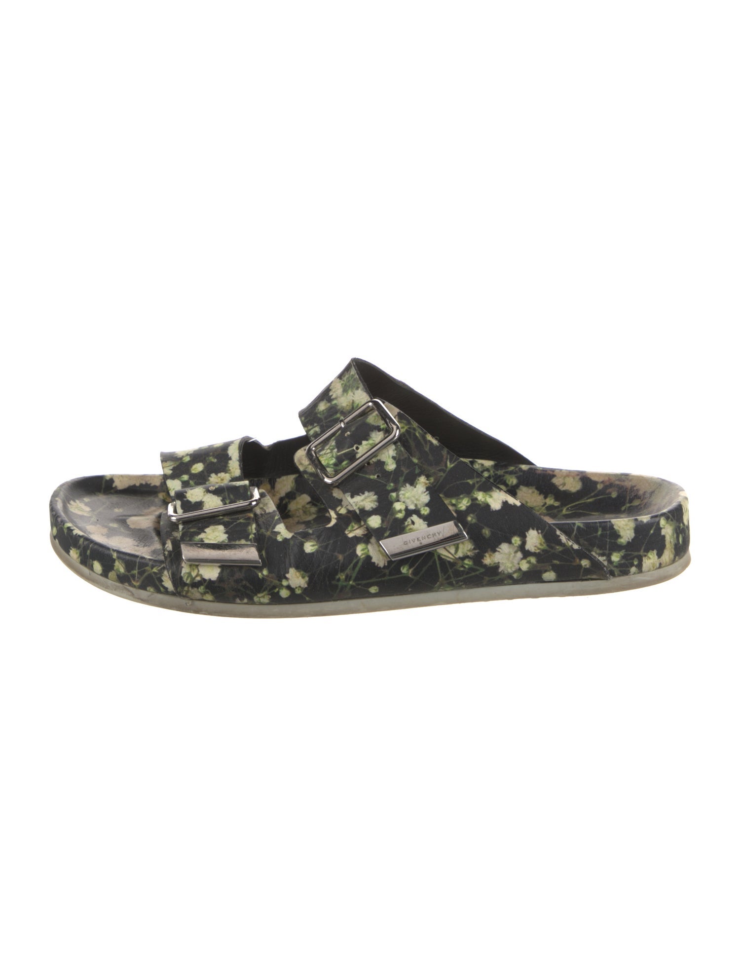 Givenchy Leather Floral Print Slides
