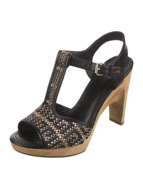 Givenchy Leather Patterned T-Strap Sandals