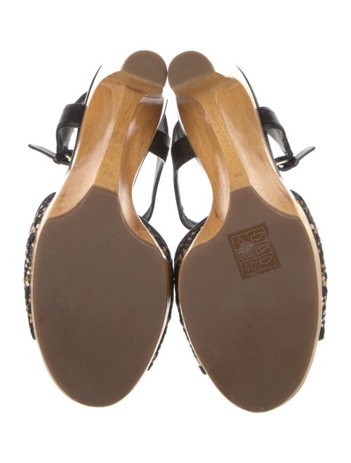 Givenchy Leather Patterned T-Strap Sandals