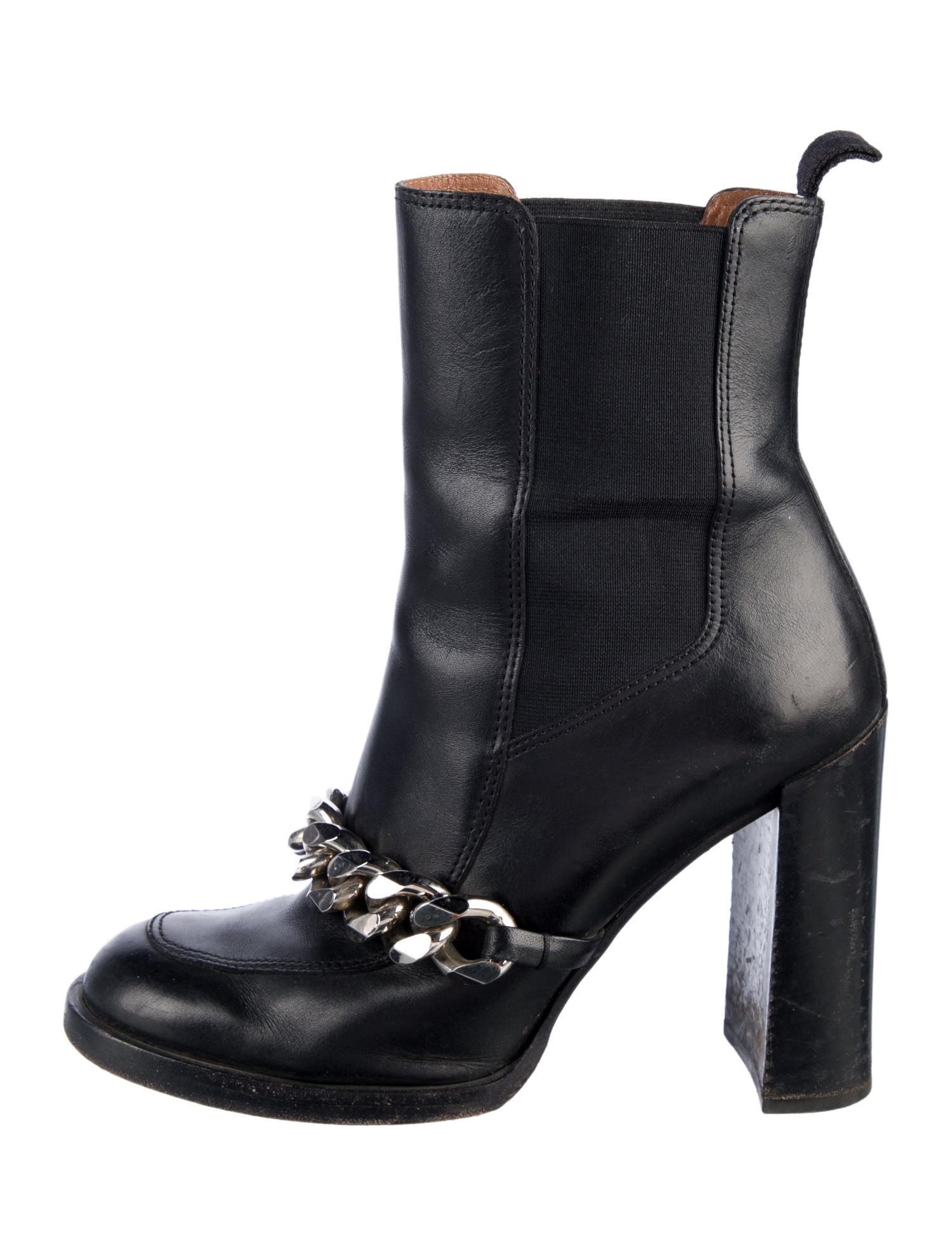 Givenchy Chain-Link Accent Leather Chelsea Boots