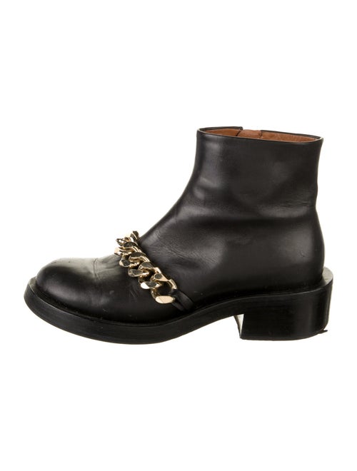 Givenchy Leather Chain-Link Accents Combat Boots