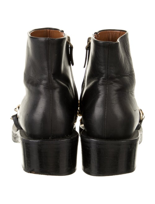 Givenchy Leather Chain-Link Accents Combat Boots