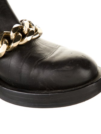 Givenchy Leather Chain-Link Accents Combat Boots