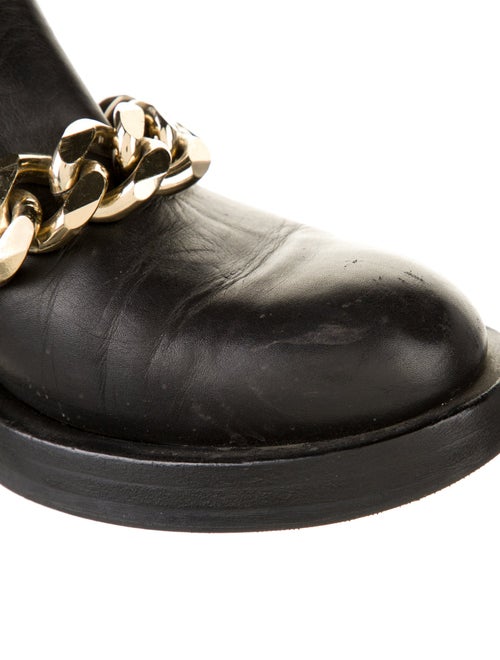 Givenchy Leather Chain-Link Accents Combat Boots