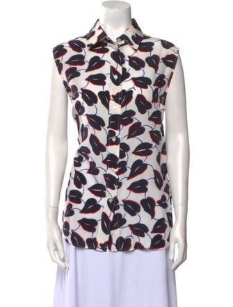 Givenchy Silk Printed Button-Up Top