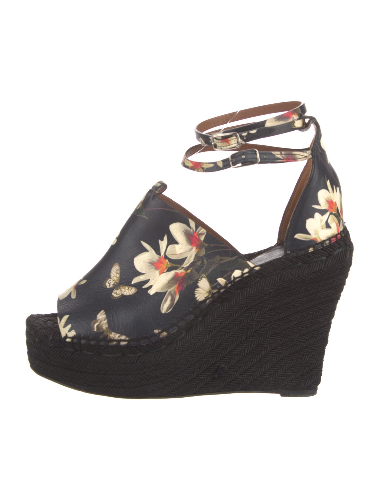 Givenchy Leather Floral Print Espadrilles