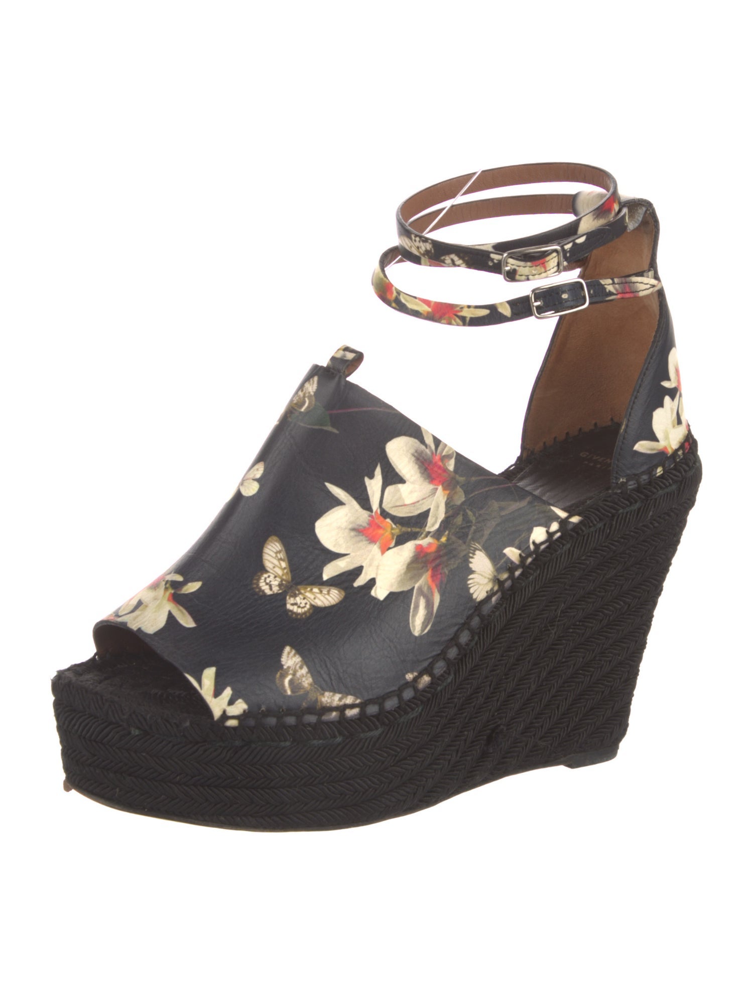 Givenchy Leather Floral Print Espadrilles