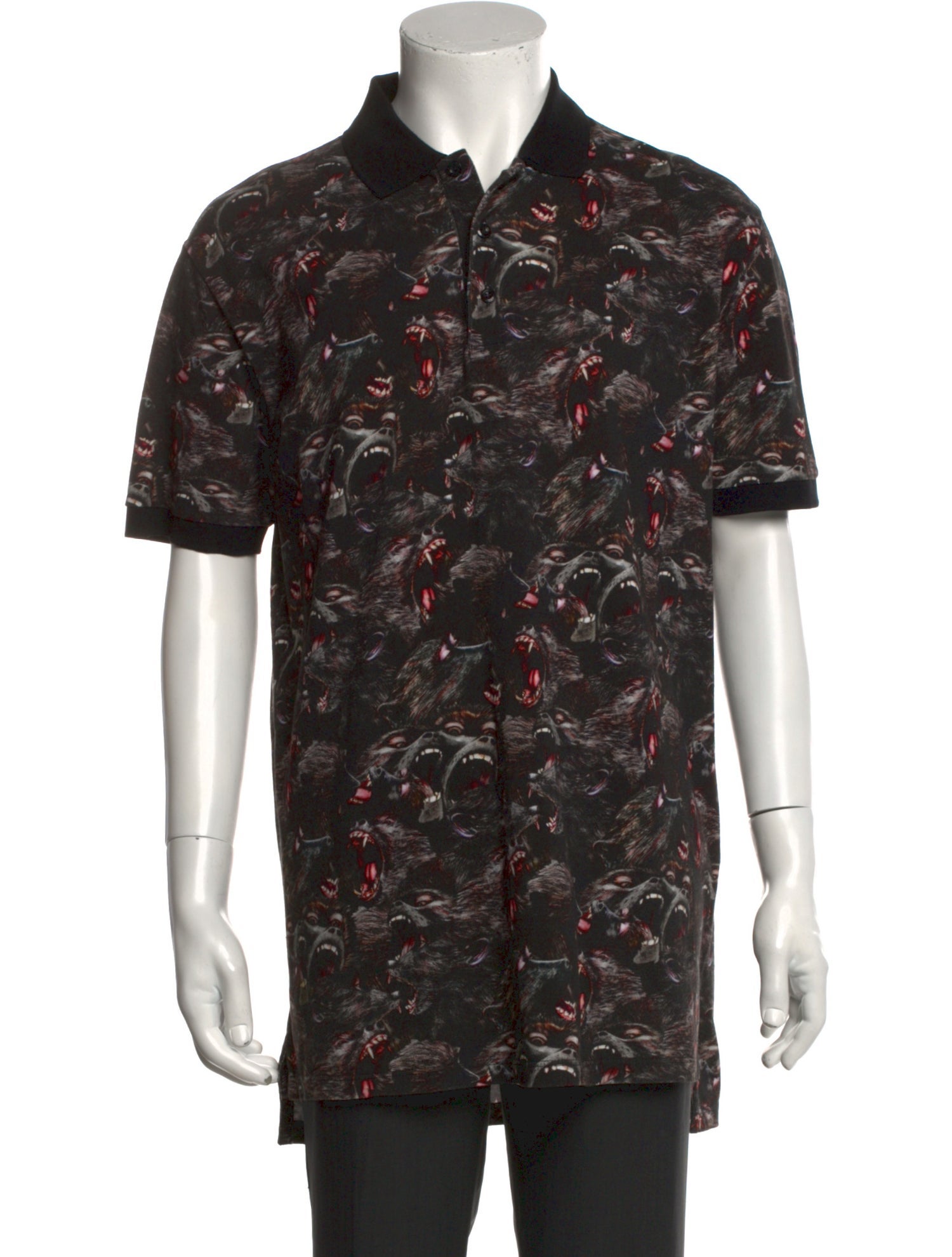 Givenchy Floral Print Collar Polo Shirt