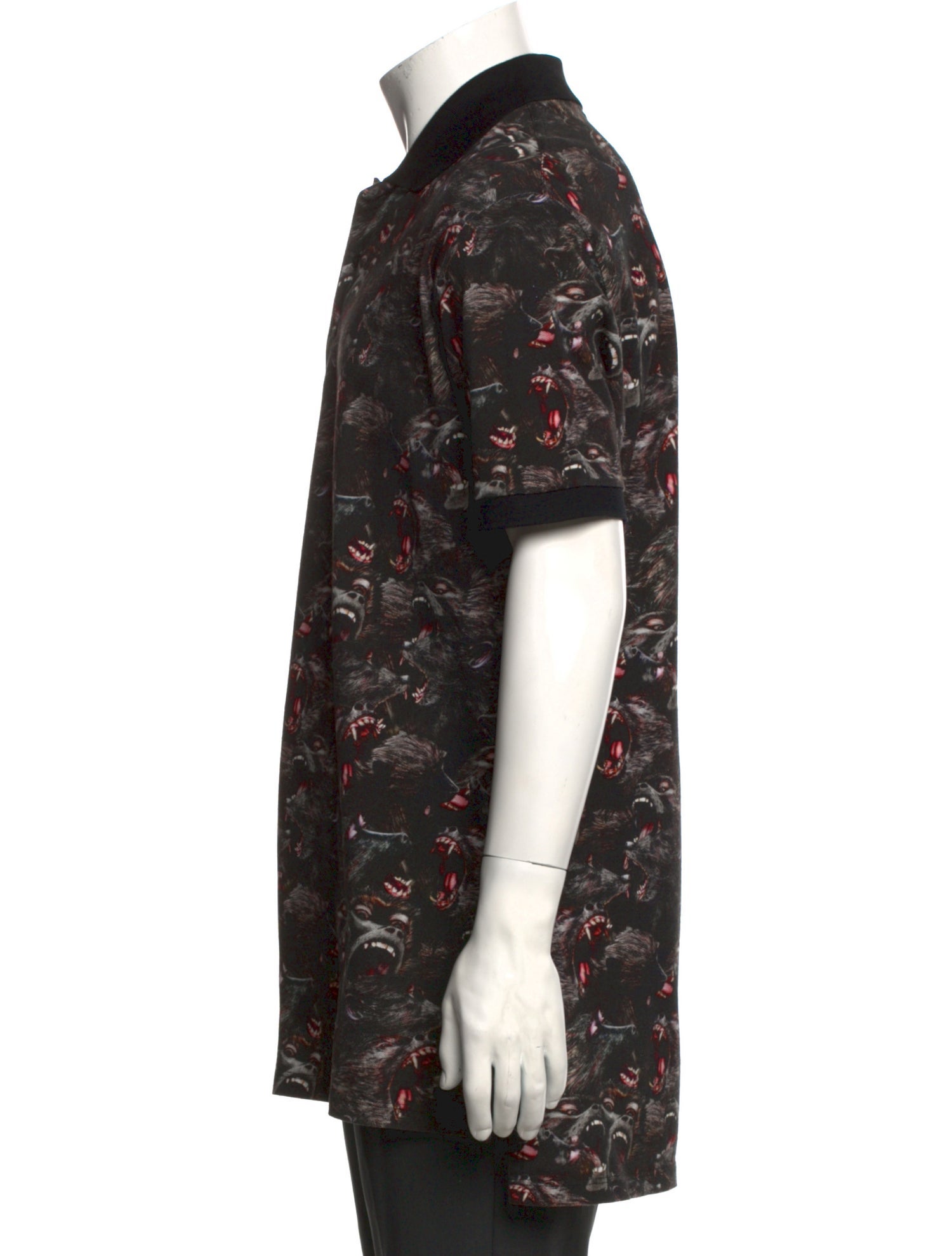Givenchy Floral Print Collar Polo Shirt