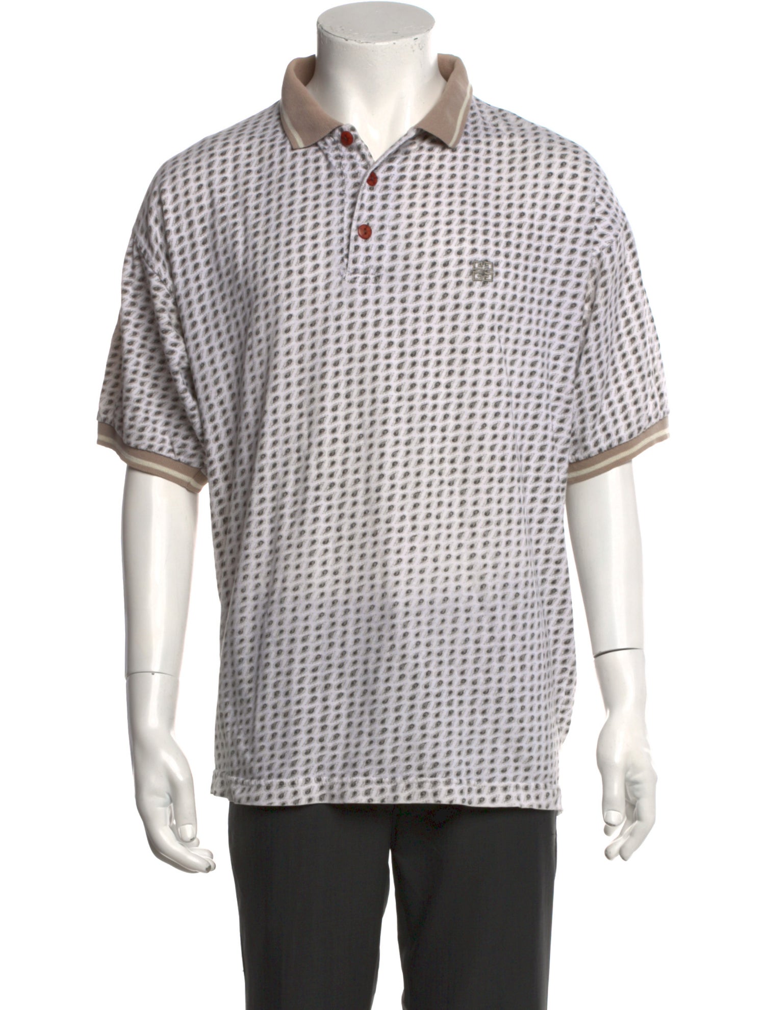Givenchy Polka Dot Print Collar Polo Shirt