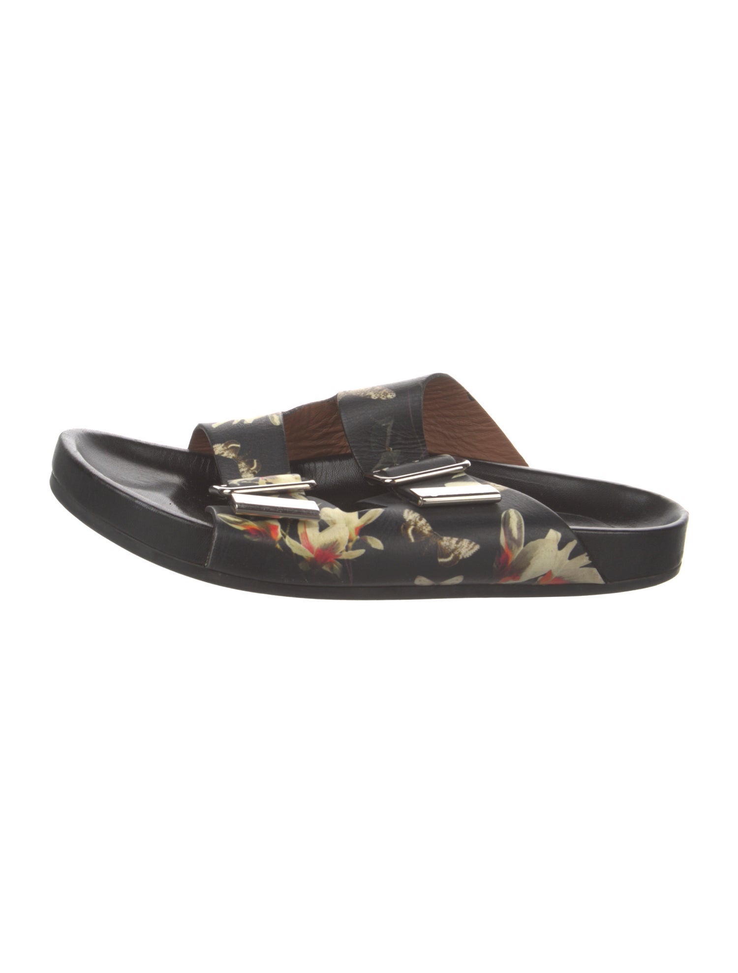 Givenchy Leather Floral Print Slides